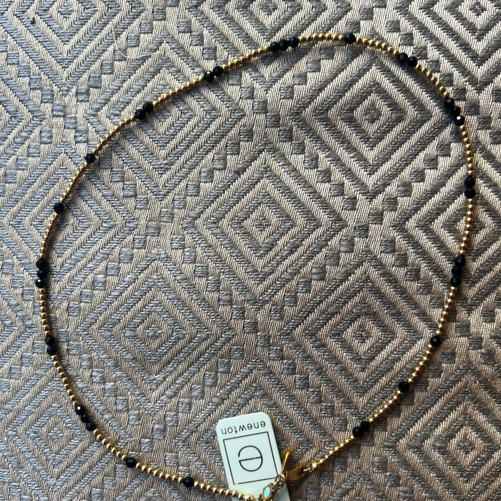 Newton Gold and Black Beaded Necklace